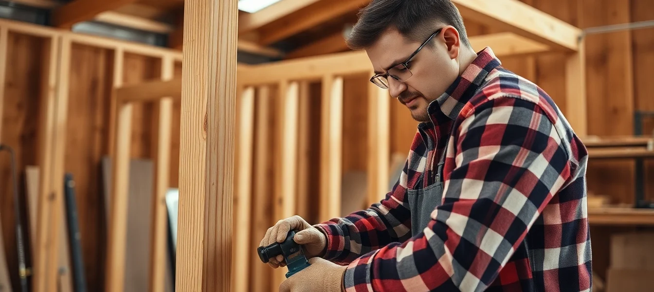 High-quality framing in construction creating a durable structure with detailed wooden beams and skilled craftsmanship for long-lasting results.