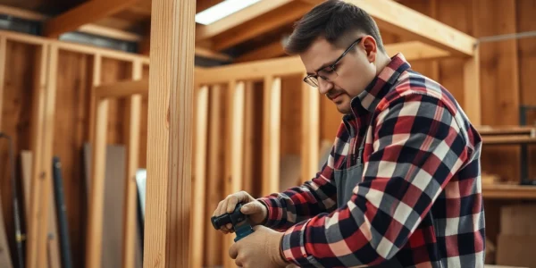 High-quality framing in construction creating a durable structure with detailed wooden beams and skilled craftsmanship for long-lasting results.