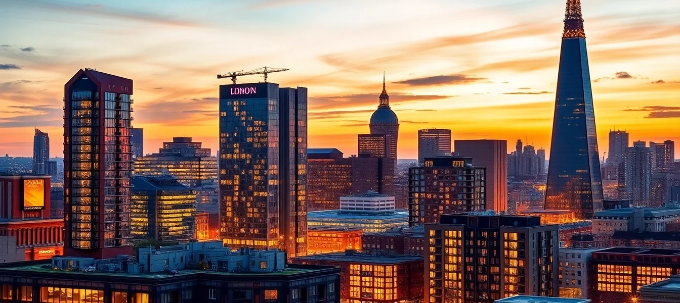 The London Property Market visual with iconic skyscrapers and bustling street scenes capturing