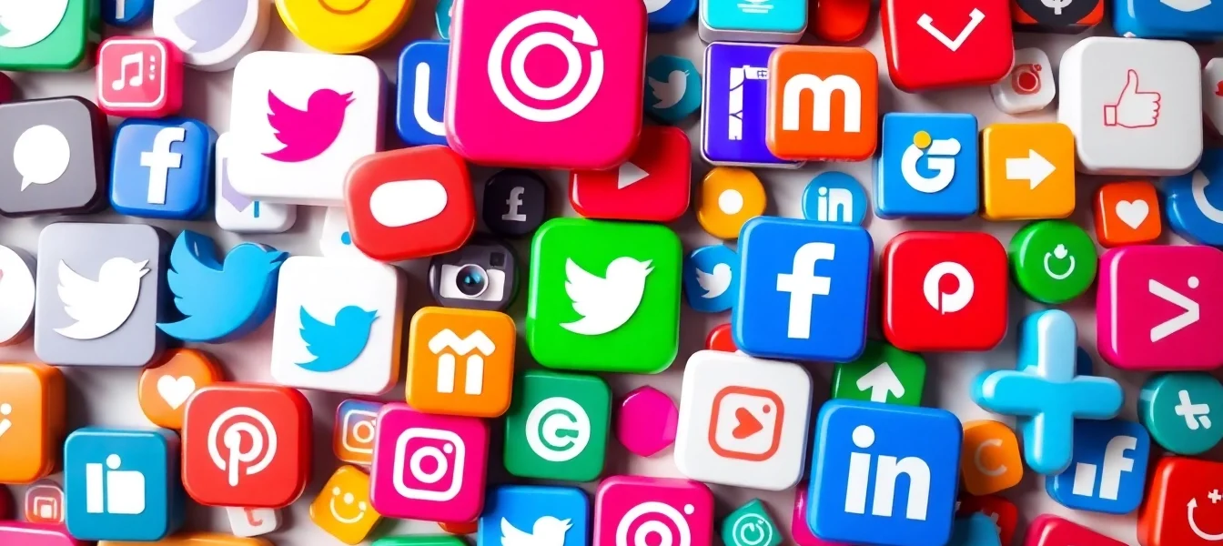 Latest Social Network Updates Visual representation of social media icons with dynamic activity