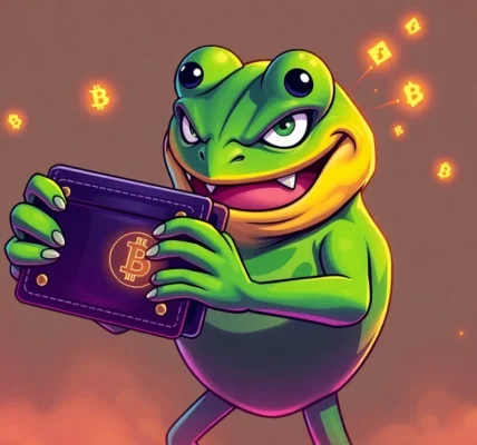 Angry Pepe Wallet powering a secure crypto platform with vibrant blockchain visuals and
