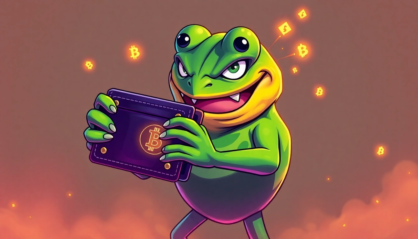 Angry Pepe Wallet powering a secure crypto platform with vibrant blockchain visuals and