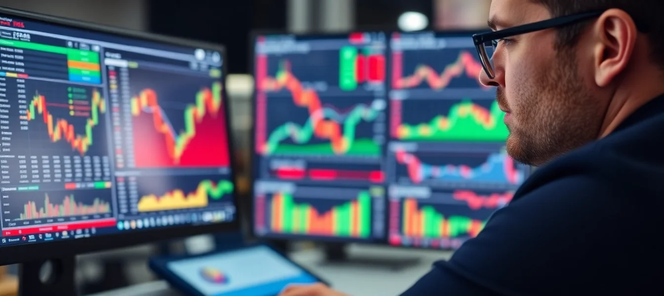 Trading view platform displaying real-time market charts for traders and investors analysis
